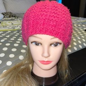Pink knitted beanie